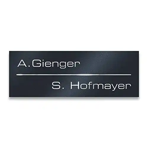 Klingelschild Metzler Briefkastenschild aus Edelstahl in Anthrazit