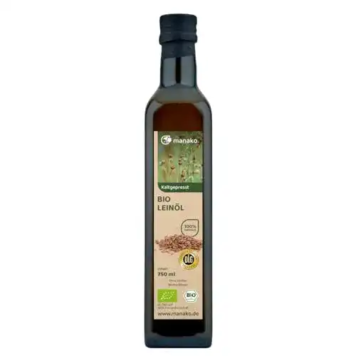 Leinöl manako BIO human, kaltgepresst, 100% rein, 750 ml