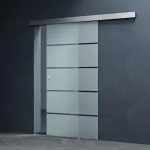 Glasschiebetür Mai & Mai 775×2050 8mm mit 5-Milchglas Streifen