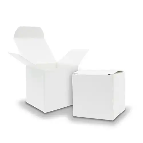 Faltschachtel itenga 50x Würfelbox aus Karton 6,5×6,5cm weiß