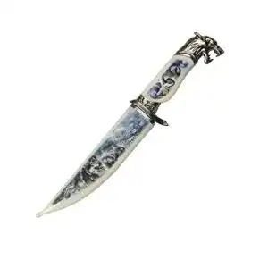 Dolch Vogler Fantasy Deko im Wolfsdesign mit passender Scheide