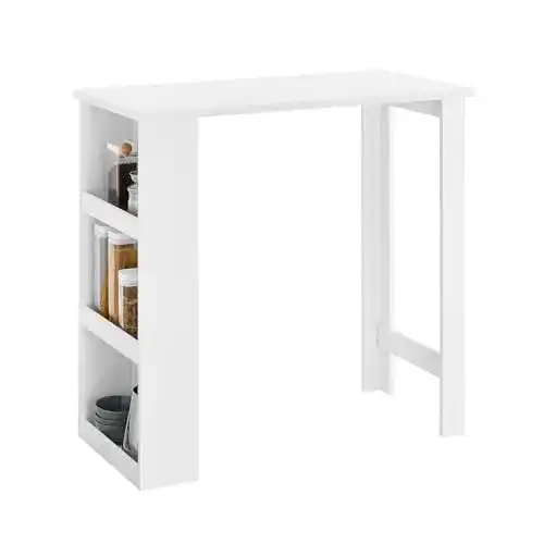 Bartisch SoBuy FWT17-W Beistelltisch mit 3 Regalfächern, weiß