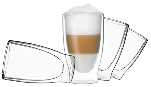 Doppelwandige Gläser DUOS 4X 400ml Latte Macchiato Gläser Set