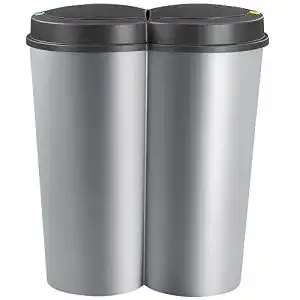 Doppel-Mülleimer Deuba Mülleimer 50 L Duo 2fach Trennsystem