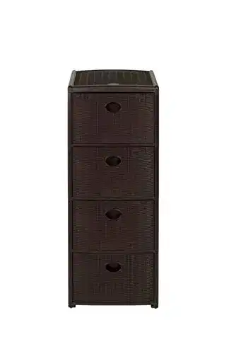 Schubladenschrank Kreher Rollbarer aus Kunststoff, Rattan-Optik
