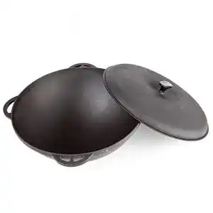 Wok Gusseisen Syton Kasan Asien aus Gusseisen mit Deckel Kazan