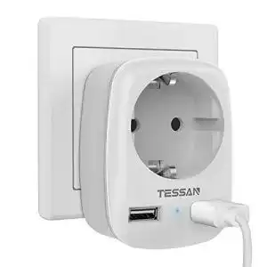 USB-Steckdosenadapter TESSAN USB Steckdose, Steckdose 4000W