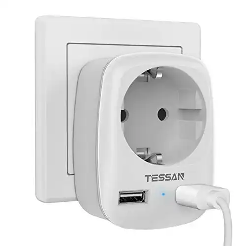 USB-Steckdosenadapter TESSAN USB Steckdose, Steckdose 4000W