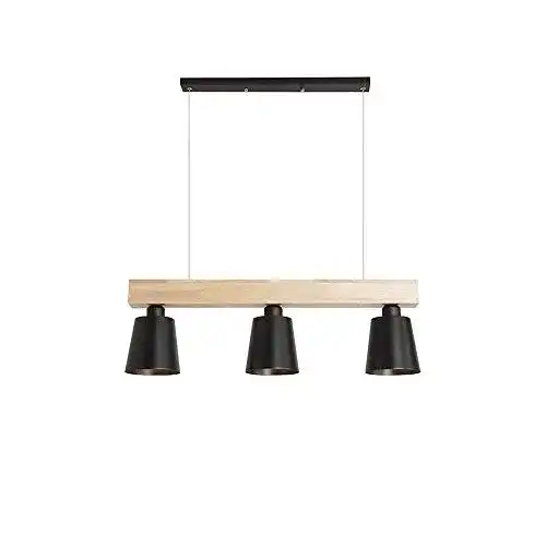 Pendelleuchte GBLY LED Esstisch Holz Hängeleuchte 3 Flammig