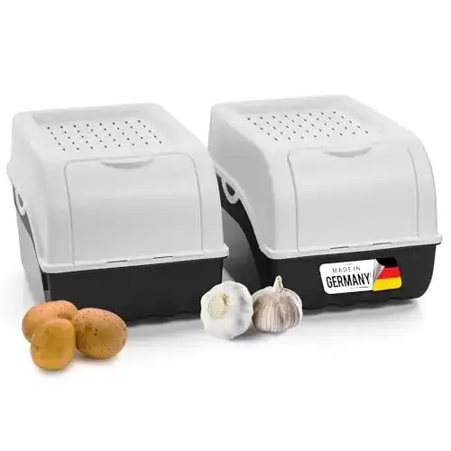 Gemüsebox Novaliv Kartoffel Aufbewahrungsbox 2x 5L Weiss