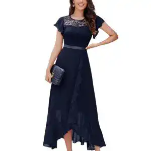 Abendkleid lang BeryLove Langes Abendkleid Damen Vokuhila Kleid