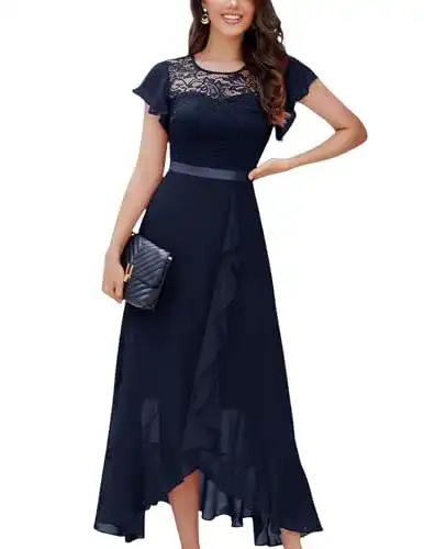 Abendkleid lang BeryLove Langes Abendkleid Damen Vokuhila Kleid