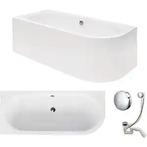 Eckbadewanne VBChome Badewanne 170×75 cm Acryl SET