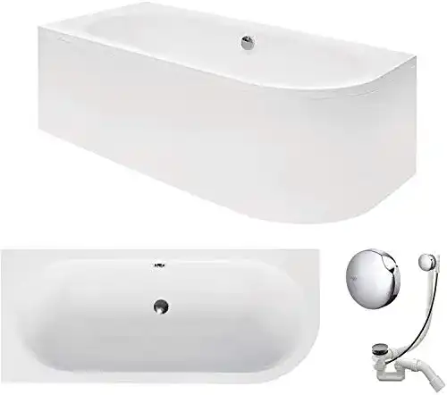 Eckbadewanne VBChome Badewanne 170×75 cm Acryl SET