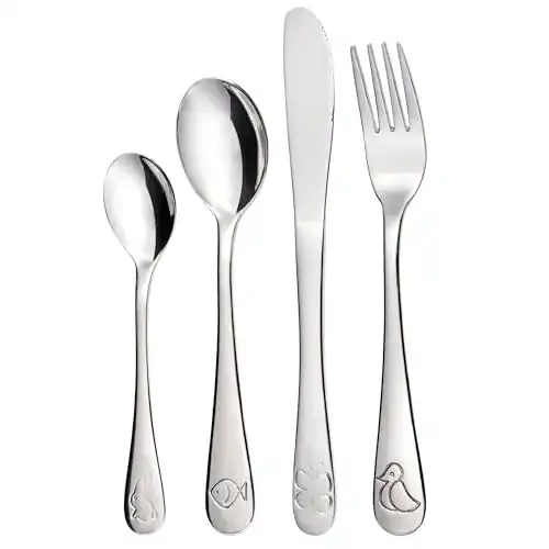 Kinderbesteck GRÄWE Set mit Tiermotiven, 4-teilig, Edelstahl
