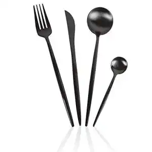 Schwarzes Besteck FORK YOU Besteck-Set Schwarz Matt 16-teilig