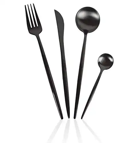 Schwarzes Besteck FORK YOU Besteck-Set Schwarz Matt 16-teilig