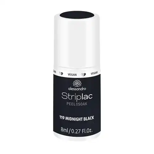 Schwarzer Nagellack alessandro Striplac Peel or Soak, 8ml