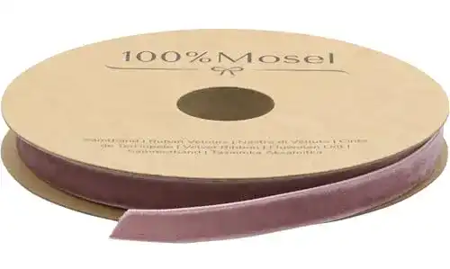 Samtband 100%Mosel Dekoband Samt, in Altrosa 1 cm x 10 m