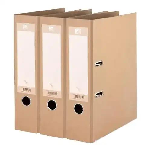 Ordner Oxford A4, 8 cm breit, gut für die Umwelt, in beige, 3 Stück