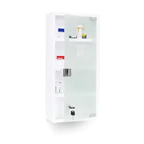 Medizinschrank Relaxdays EMERGENCY XXL Metall und Glas