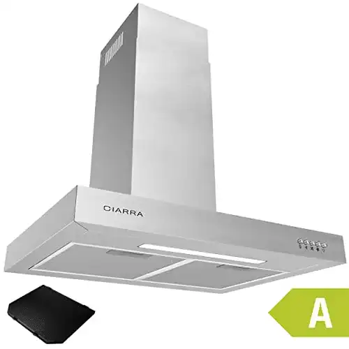 Inselhaube CIARRA CBCS6125, 60cm, Aktivkohlefilter