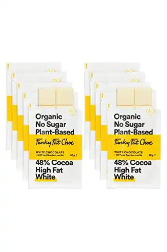 Weiße Schokolade Funky Fat Foods Schokolade mit 48% Kakao, 10x