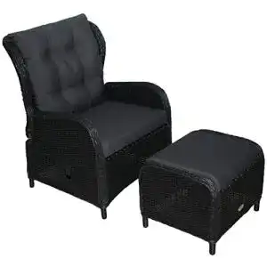Gartensessel KMH ®, Polyrattan Relaxsessel Katharina inkl. Auflage