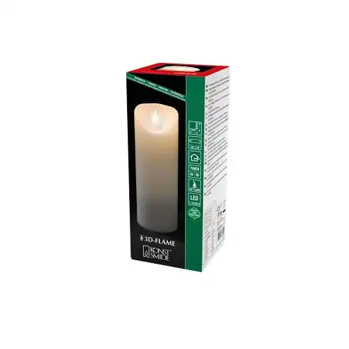 LED-Kerze Konstsmide LED Echtwachskerze, weiß, mit 3D Flamme