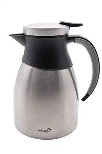 Isolierkanne 1 Liter ZOLLNER24 Edelstahl, Quick Tip Verschluss
