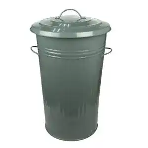 Metalltonne HRB Mülleimer Zink anthrazit, 40 Liter, Vintage Design