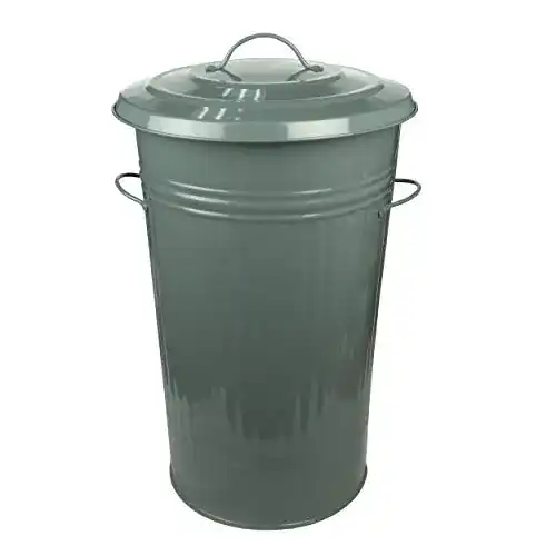 Metalltonne HRB Mülleimer Zink anthrazit, 40 Liter, Vintage Design