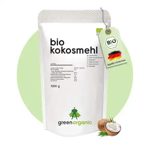 Kokosmehl greenorganic BIO PREMIUM – lower-Carb, 1000g