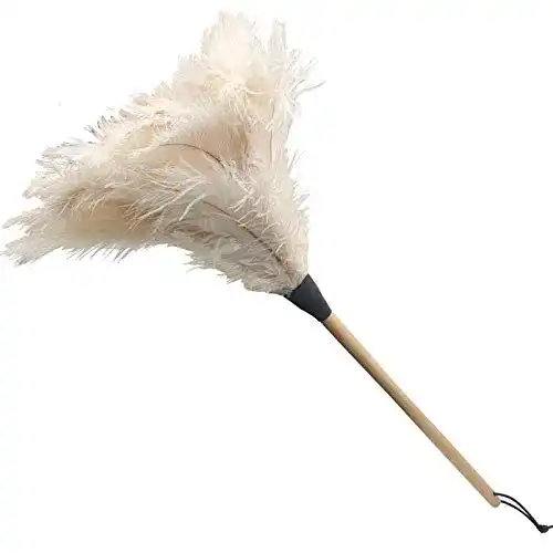 Staubwedel Straußenfedern mit elfenbeinfarbenen Federn 75 cm