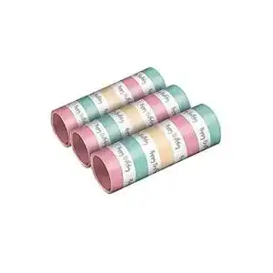 Luftschlangen amscan 9903734, 3 Happy Birthday, Pastelfarben