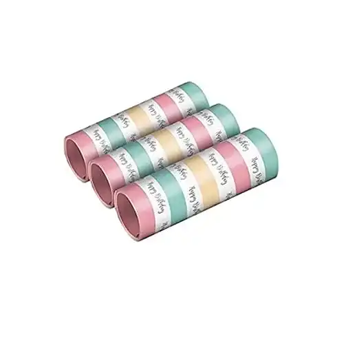 Luftschlangen amscan 9903734, 3 Happy Birthday, Pastelfarben