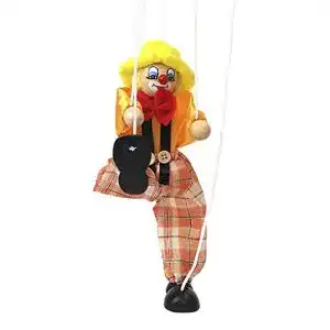 Marionette FakeFace Clown Puppe Pull String Spielzeug Clown