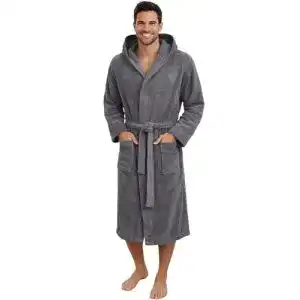 Bademantel Herren Morgenstern mit Kapuze aus Frottee