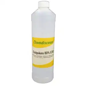 Essigsäure Chemdiscount 1Liter 80% in Lebensmittelqualität E260
