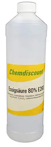 Essigsäure Chemdiscount 1Liter 80% in Lebensmittelqualität E260