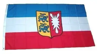 Schleswig-Holstein-Flagge FahnenMax® Fahne mit Wappen
