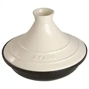 Tajine STAUB mit Sockel aus Gusseisen, Deckel aus Keramik, 28 cm
