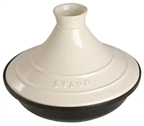 Tajine STAUB mit Sockel aus Gusseisen, Deckel aus Keramik, 28 cm