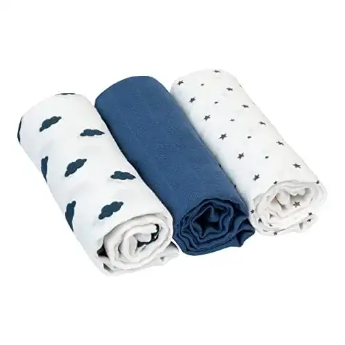 Stoffwindeln Bornino Basics Mullwindeln 80×80 cm, 3er-Pack