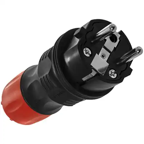 Schuko-Stecker KEL, mit IP44 Schutzklasse, schwarz