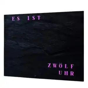 Wortuhr build-yours, Jupiter 50 x 40 x 1,5cm, Front Schiefer Optik