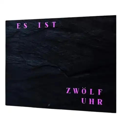Wortuhr build-yours, Jupiter 50 x 40 x 1,5cm, Front Schiefer Optik