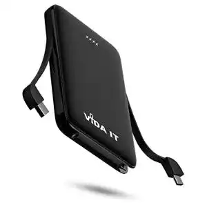 Powerbank 5.000 mAh Vida IT Mini Powerbank mit Kabel USB-C