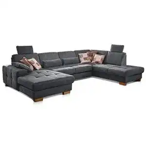 Cavadore-Sofa CAVADORE Wohnlandschaft Puccino mit Federkern