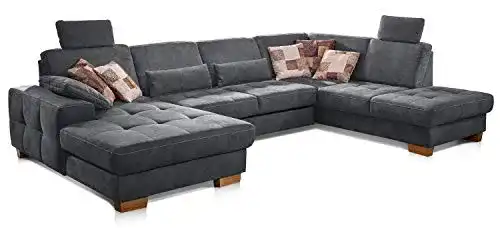 Cavadore-Sofa CAVADORE Wohnlandschaft Puccino mit Federkern